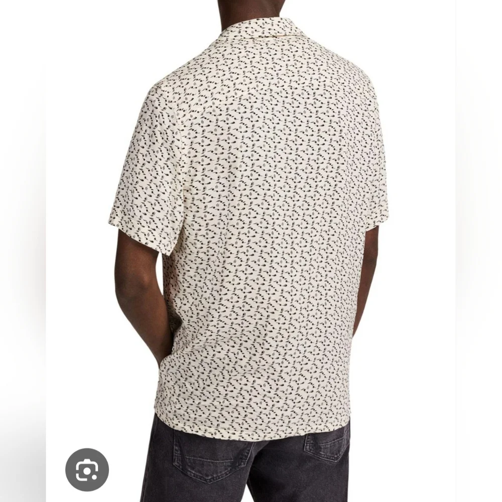 All‎ Saints Cream and Black Casual Button Down Shirt - Picture 5 of 9